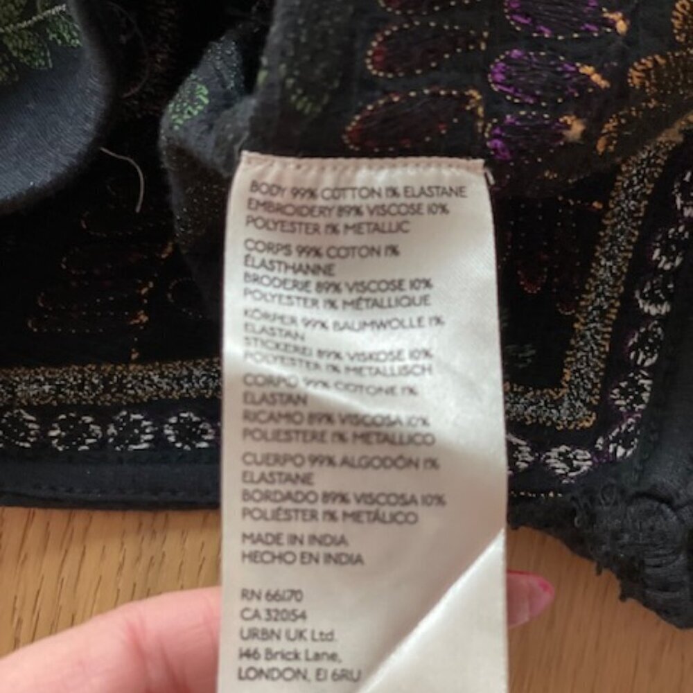 Anthropologie Black Free People Datura Corset Size XS - Picture 8 of 8